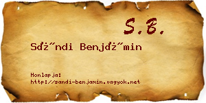Sándi Benjámin névjegykártya