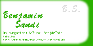 benjamin sandi business card